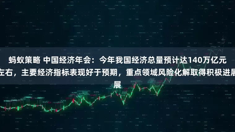 蚂蚁策略 中国经济年会：今年我国经济总量预计达140万亿元左右，主要经济指标表现好于预期，重点领域风险化解取得积极进展